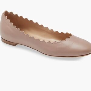 Chloe Lauren Scalloped Edge Ballet Flats - Size 6